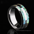 Amazon Hot Sale 8mm Tungsten Steel Black Rings Jewelry Tungsten Ring Double Groove Color Shell